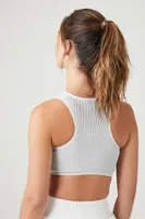 Women's Seamless Longline Bralette in Heather Grey Large