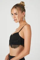 Women's Ponte Knit Fringe Cropped Cami