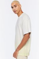 Men Gradient Wash Cotton T-Shirt in White/Yellow Large