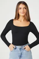 Women's Seamless Cutout Bodysuit in Black Small