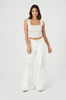 Women's Lace-Trim Sleeveless Crop Top