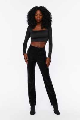 Women's Bootcut Mid-Rise Pants in Black Small