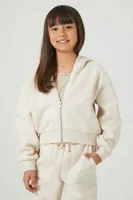 Girls Fleece Zip-Up Hoodie (Kids) in Birch, 13/14