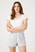 Women's Striped High-Rise Shorts