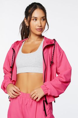 Women's Active Hooded Zip-Up Windbreaker in Miami Pink Medium
