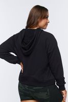 Women's Active Cropped Half-Zip Hoodie in Black, 1X