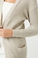 Women's Waffle Knit Cardigan Sweater in Oatmeal Medium