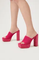 Women's Basketwoven Platform Heels in Pink, 6.5