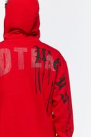 Men WCDS Rhinestone Graphic Hoodie in Red, XXL