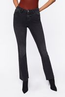 Women's Curvy High-Rise Bootcut Jeans in Washed Black, 25