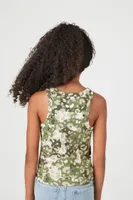 Girls Ribbed Knit NY Tank Top (Kids) Khaki,