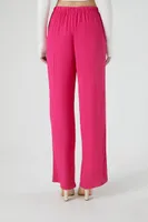 Women's Straight-Leg Crepe Pants in Hot Pink Large