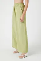 Women's High-Rise Wide-Leg Pants in Sage Small