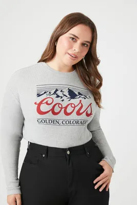 Women's Coors Graphic Cropped Top in Heather Grey, 1X