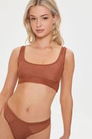 Women's Mesh Square Neck Bralette in Root Beer Small