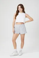 Women's Jersey-Knit Boxy Crop Top in White Medium