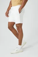 Men Cotton-Blend Drawstring Shorts in White, XXL