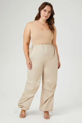 Women's Poplin Cargo Pants in Khaki, 0X