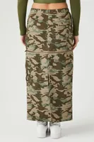 Women's Convertible Camo Print Skirt in Olive, XS