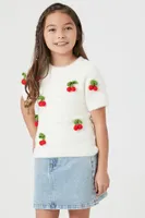 Girls Embroidered Denim Skirt (Kids) Light Denim,