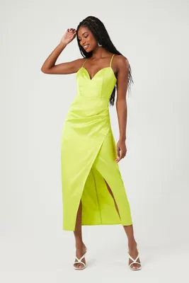 Women's Tulip-Hem Cami Maxi Dress in Green Banana Small