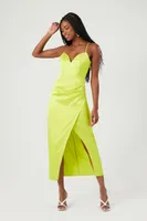 Women's Tulip-Hem Cami Maxi Dress in Green Banana Small