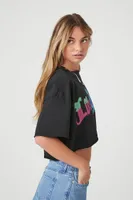 Women's Los Angeles Graphic Cropped T-Shirt Black