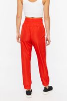 Women's Active Side-Striped Drawstring Joggers in Fiery Red/White Small