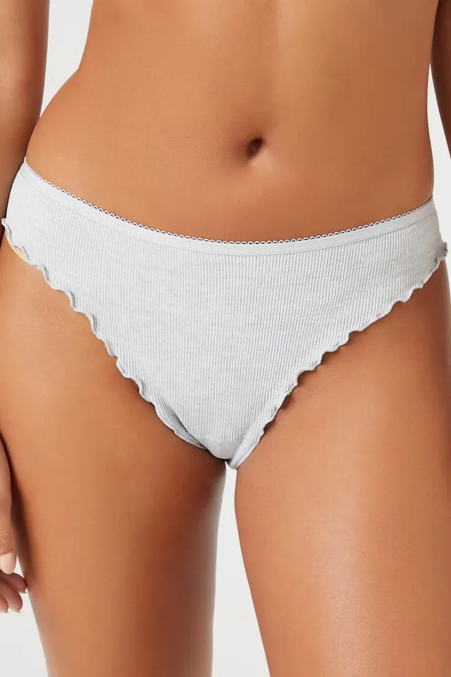 Forever 21 Women's Mid-Rise Thong Panties in Almond Medium