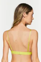 Women's Satin Eyelash Lace-Trim Bralette Acid