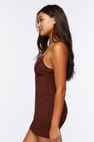 Women's Lace Seamed Mini Dress in Turkish Coffee Medium