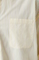 Men Striped Button-Front Shirt in Yellow/White Large