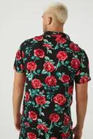 Men Rose Print Shirt