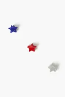 Star Mini Claw Hair Clip Set in Red/Blue