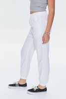 Women's Linen-Blend Pocket Joggers in White Large