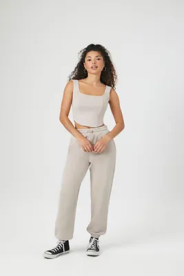 Women's French Terry Mineral Wash Sweatpants in Goat Large