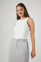 Women's Sleeveless Zip-Back Top in White Medium