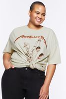 Women's Metallica Graphic T-Shirt in Cream, 0X