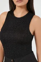 Women's Fitted Tank Bodysuit in Black Large