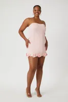 Women's Satin Rosette Sweetheart Mini Dress