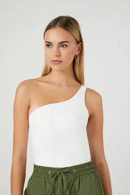 Women's Contour One-Shoulder Bodysuit White,