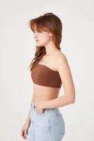 Women's Contour Cropped Tube Top in Chocolate, XL