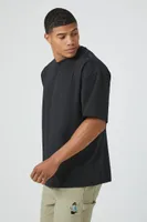 Men Cotton Crew T-Shirt in Black Medium