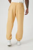 Men Drawstring Cotton-Blend Joggers in Camel, XXL