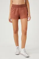 Women's Frayed Pocket Shorts Red