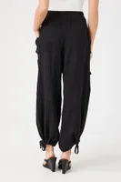 Women's Drawstring Tie-Hem Joggers in Black Small