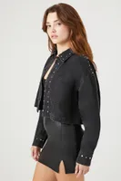 Women's Studded Denim Shirt Washed