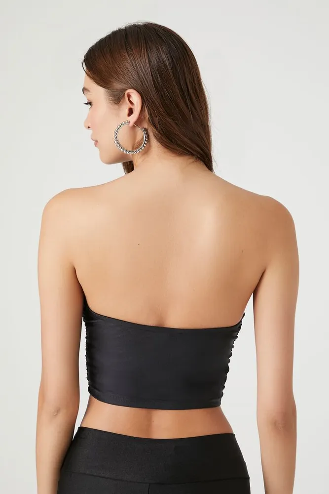 Women's Plunging Sweetheart Tube Crop Top