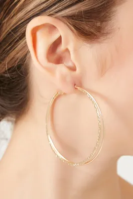 Women's Dual Hoop Earrings in Gold