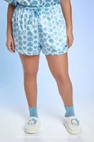 Women's Hello Kitty Shirt & Shorts Pajama Set in Blue, 2X